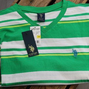 U.S. Polo Assn. Striped V Neck Tee